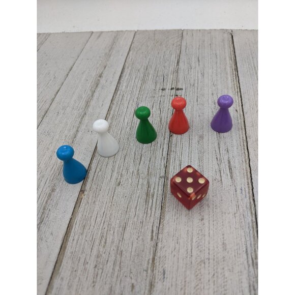 Trivia Adventure Board Game REPLACEMENT 5 Tokens Dice IQ Cards - Picture 3 of 3